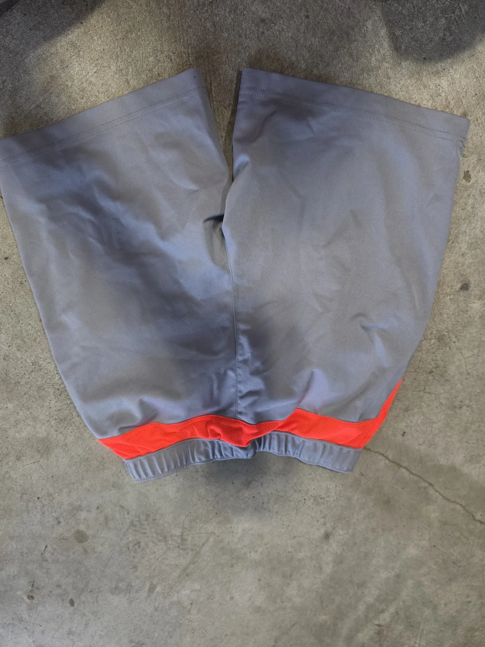 Old Navy Active Boys Medium Gray Neon Orange Athletic Basketball Shorts
